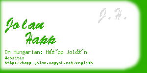 jolan happ business card